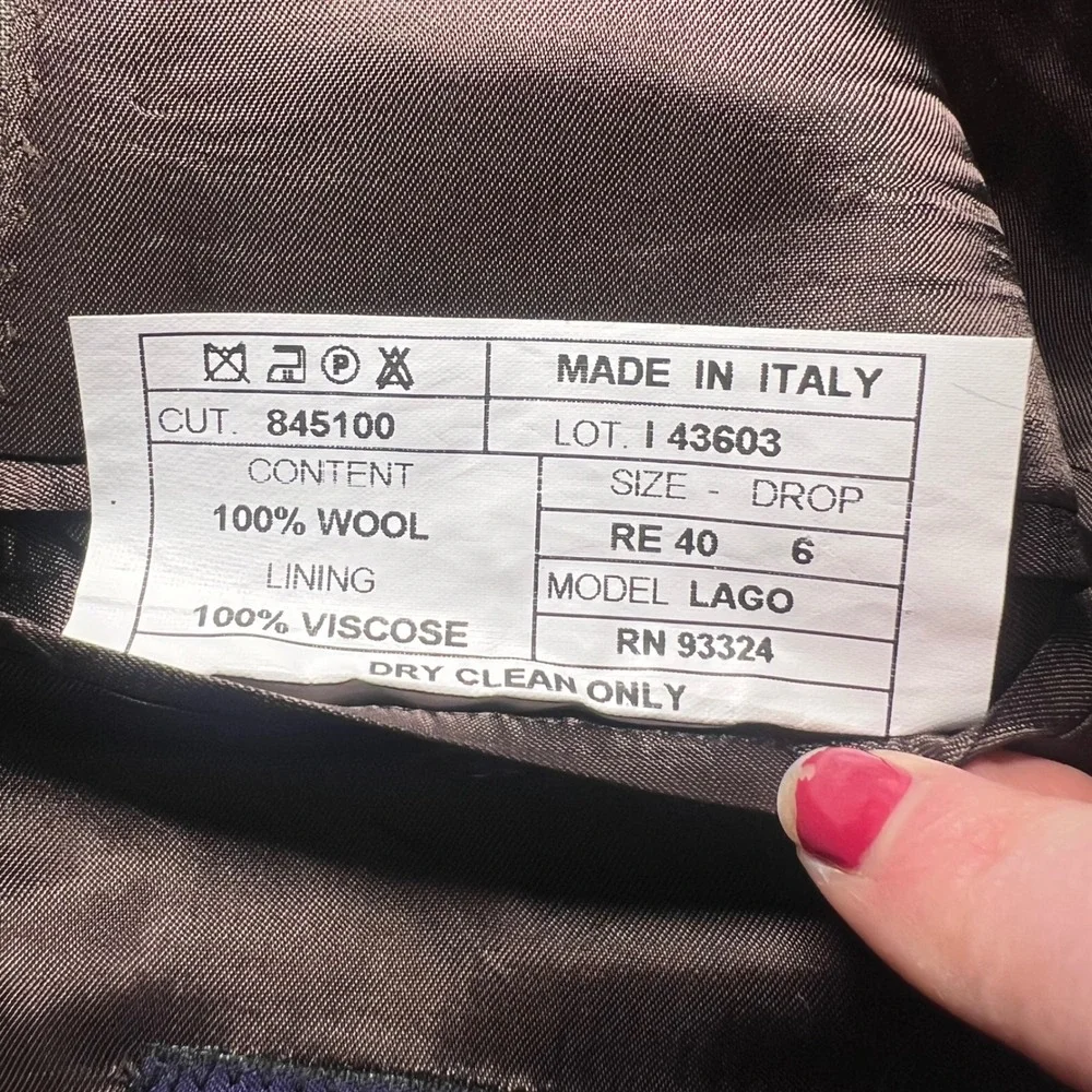 ADOLFO Made in Italy Mens 40R Pinstripe‎ Wool Super 120s Blazer Brown